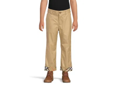 Burberry Sheldon Check Trouser (big Kid) Boy's Clothing Sand Check : 8 Years, Cotton In Neutral