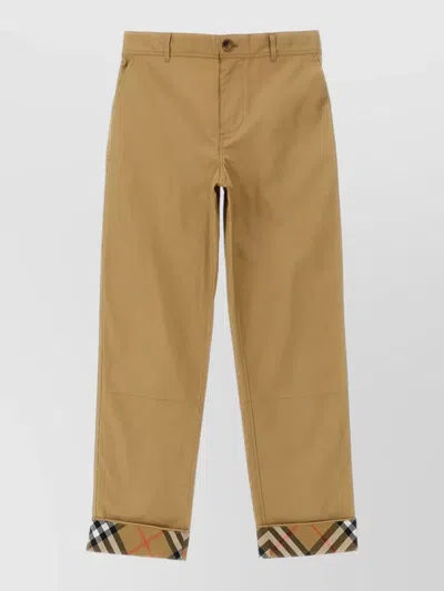 Burberry Sheldon Cotton Twill Pants Back Pocket In Brown