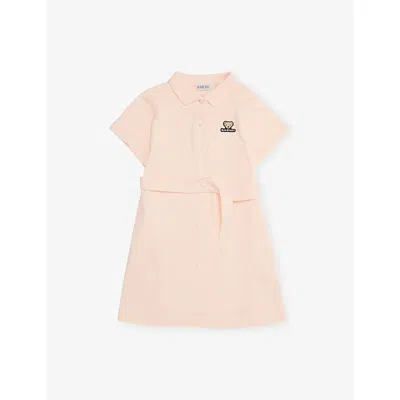 Burberry Kids' Shell Astrid Bear-logo Cotton-jersey Polo Dress 3-14 In Pink