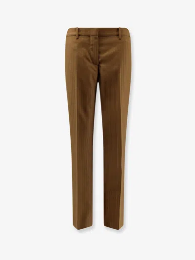Burberry Shelley Wool And Mohair Trousers In Brown