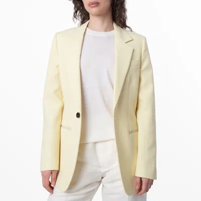 Burberry Sherbet Tailored Blazer Jacket In Yellow