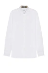 Burberry Long-sleeved Button-up Cotton Shirt In White