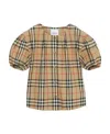 Burberry Sheryl Button-up Puff-sleeve Blouse In Nude