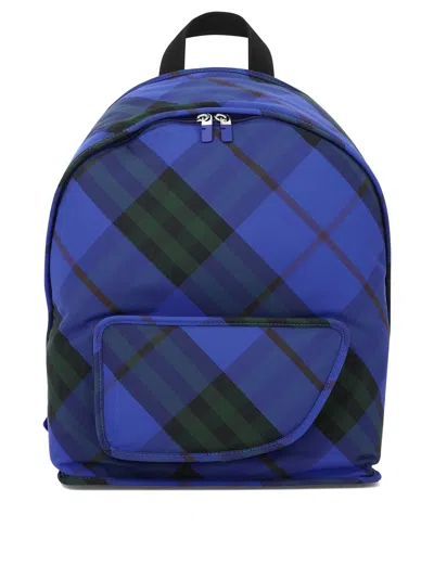 Burberry Shield Backpacks In Blue