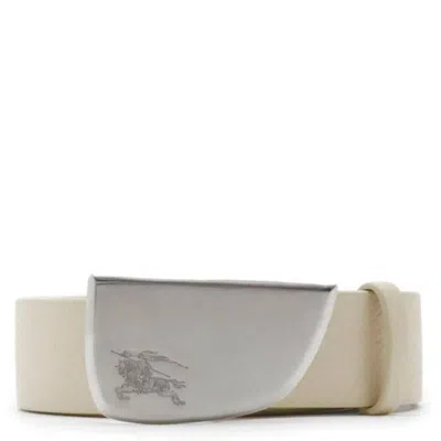 Burberry Shield Buckle Leather Belt In Neutral