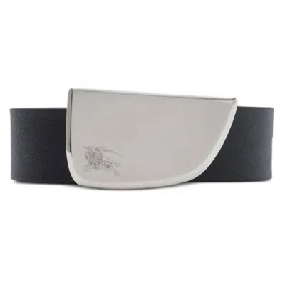 Burberry Shield Buckle Leather Belt In Black