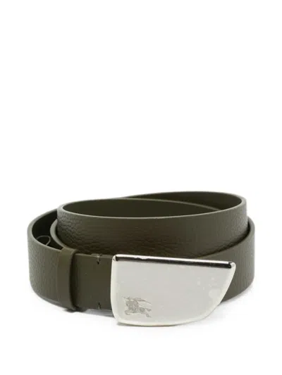 Pre-owned Burberry Shield Buckled Leather Belt In Green