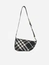 Burberry Shield Check Canvas Messenger Medium Bag In Black Calico