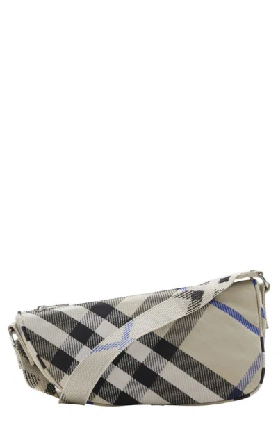 Burberry Shield Check Jacquard Crossbody Bag In Lichen