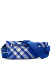 Burberry Shield Check Faux Leather Crossbody Bag In Blue