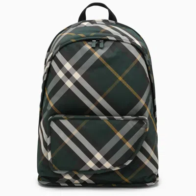 Burberry Shield Check Pattern Nylon Backpack