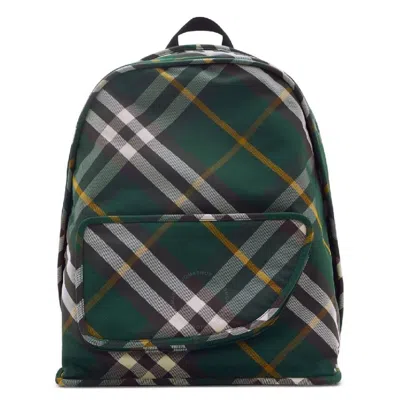 BURBERRY BURBERRY SHIELD CHECK PATTERN WOVEN BACKPACK