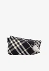Burberry Shield Checkered Messenger Bag In Black