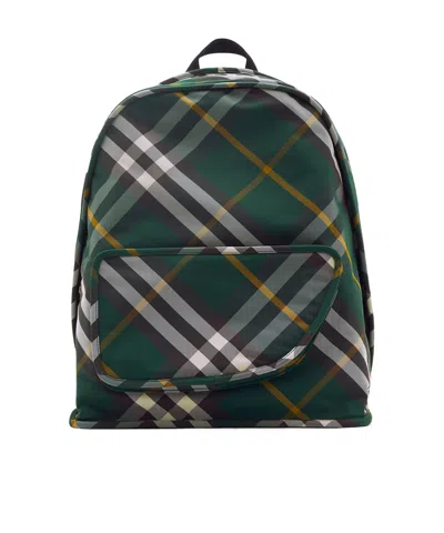 BURBERRY BURBERRY SHIELD CHECKERED WOVEN ZIPPED BACKPACK