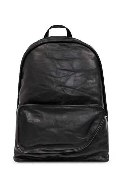 Burberry Shield Crinkled Finish Backpack In Black