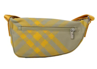 Pre-owned Burberry Shield Crossbody Bag In Yellow/beige