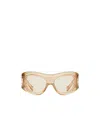 Burberry 138mm Irregular Shield Sunglasses In Light Beige