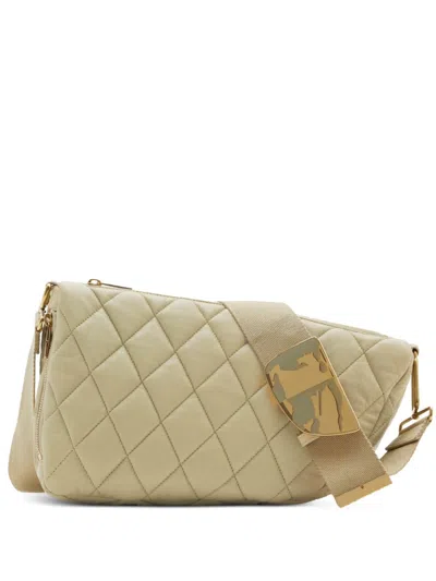 Burberry Shield Diamond-quilted Shoulder Bag In Neutrals