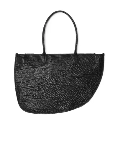 Burberry Shield Double Tote Bag In Black