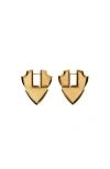 Burberry Shield Pattern Earrings In Gold
