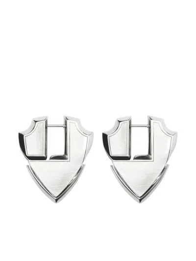 Burberry Shield Earrings In Silver