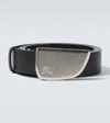 Burberry Shield Ekd Leather Belt In Black