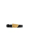 Burberry Shield Ekd Leather Belt In Black