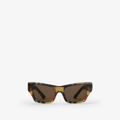 Burberry Shield Facet Cat-eye Sunglasses In Sand