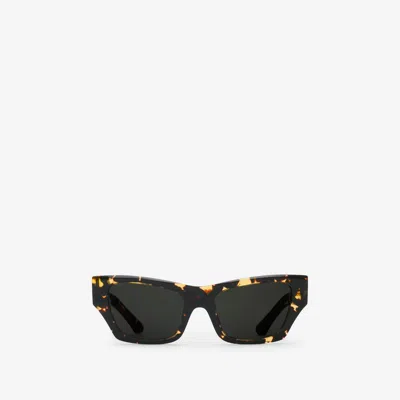 Burberry Shield Facet Cat-eye Sunglasses In Yellow Havana
