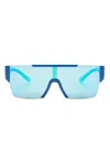 Burberry Shield-frame Mirrored Sunglasses In Blue