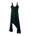 Burberry Shield Hardware Asymmetric Midi Dress In Black