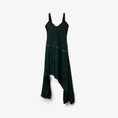 Burberry Shield Hardware Asymmetric Midi Dress In Vine