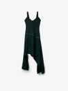Burberry Shield Hardware Asymmetric Midi Dress In Vine