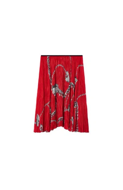 Burberry Minirock Mit Ketten-print In Silver/red