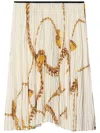 Burberry "guardian" Pleated Midi Skirt In White