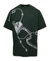 Burberry Green T-shirt With Front Print In Cotton Man In Black