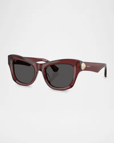 Burberry Be4442u Cat Eye Sunglasses In Bordeaux