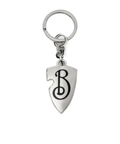 BURBERRY BURBERRY B SHIELD LOGO ENGRAVED KEY RING
