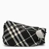 Burberry Shield Checkered Messenger Bag In Black