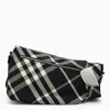 BURBERRY BURBERRY SHIELD LARGE MESSENGER BAG BLACK/CALICO COTTON BLEND WITH CHECK PATTERN