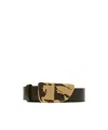 Burberry Shield Leather Belt In Black