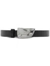 Burberry Shield Leather Belt In Black