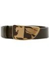 Burberry Shield Leather Belt In Brown