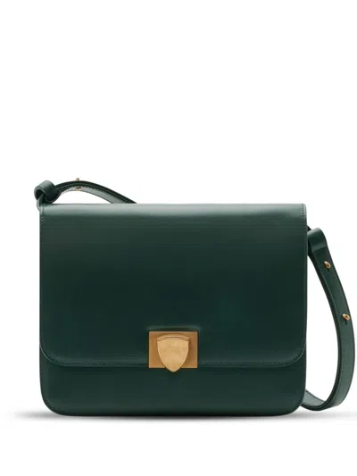 Burberry Shield Leather Crossbody Bag In Green