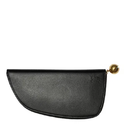 Burberry Shield Leather Wallet In Black
