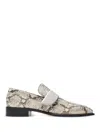 Burberry Shield Python-print Loafers In Neutrals