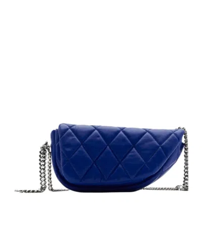 Burberry Shield Lock Quilted Shoulder Bag In Blue