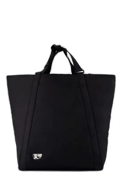 Burberry Shield Shopper Handbag In Black