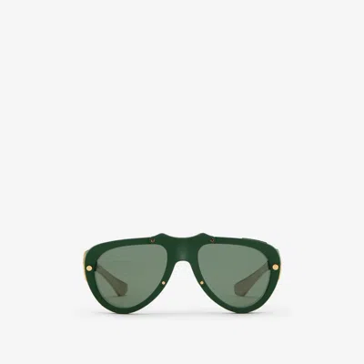 Burberry Shield Mask Sunglasses In Dark Forest Green