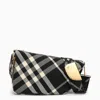 Burberry Checked Shield Messenger Crossbody Bag With Golden Details In Black